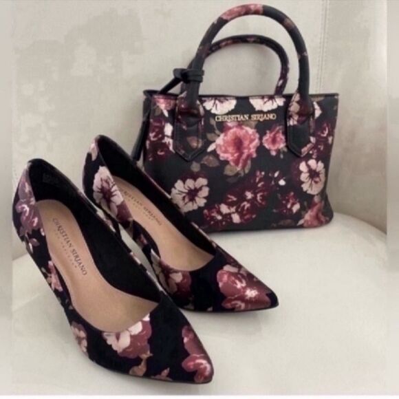 Christian Siriano Floral Black and Pink Women's Heels Size 6 1/2 - Picture 13 of 15